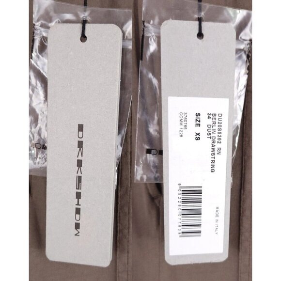 Rick Owens DRKSHDW Berlin Drawstring Pant Size XS Mens Dust $480 - Picture 8 of 12